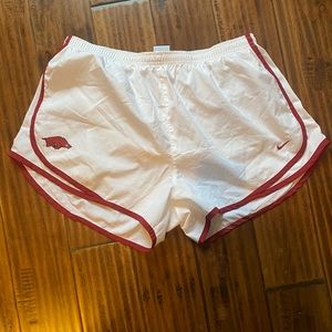 White Razorback Nike running shorts
